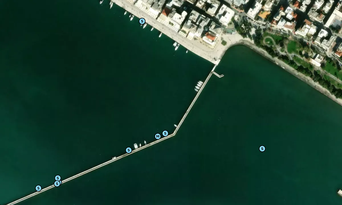 Satelite image of Volos Town Quay and Breakwater