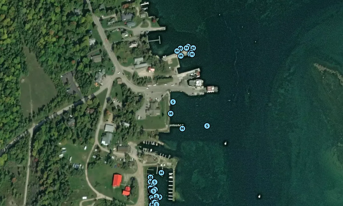 Satelite image of Washington Island Ferry Dock