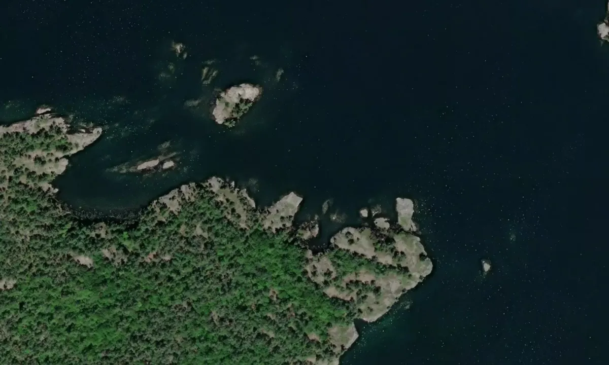 Flyfoto av Wells Island