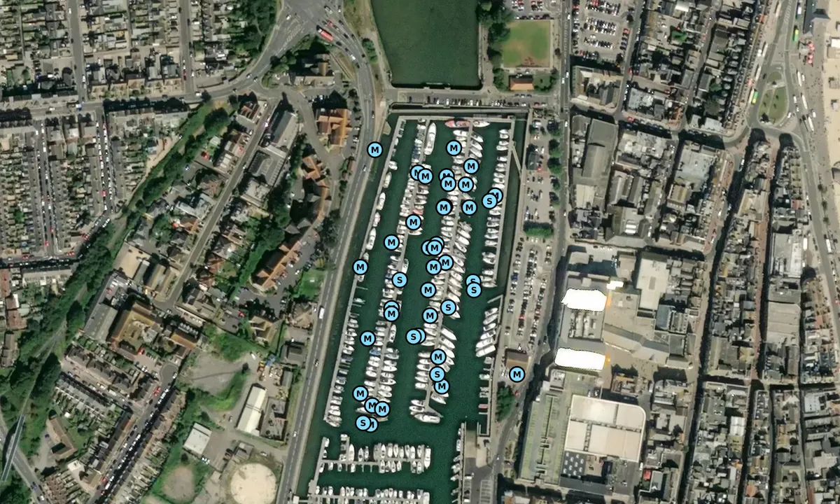 Satelite image of Weymouth Marina - Dorset