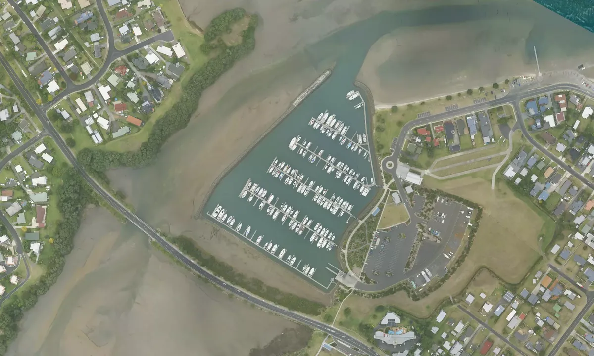 Satelite image of Whangamata Marina