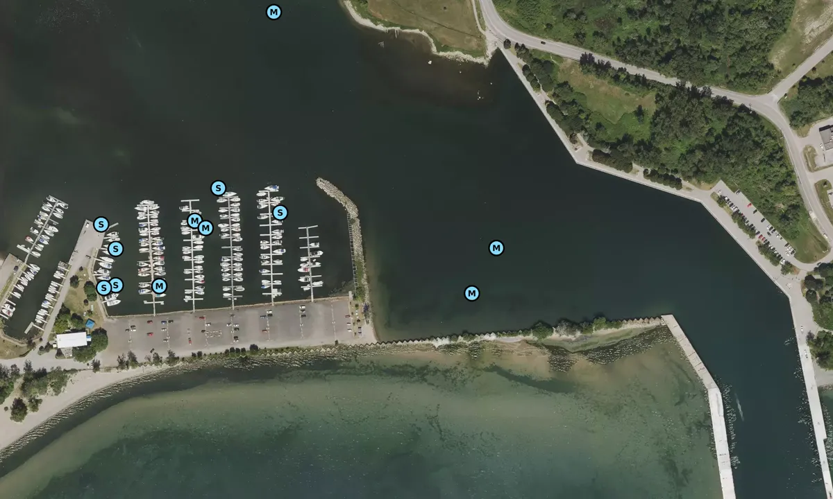 Satelite image of Whitby Harbour