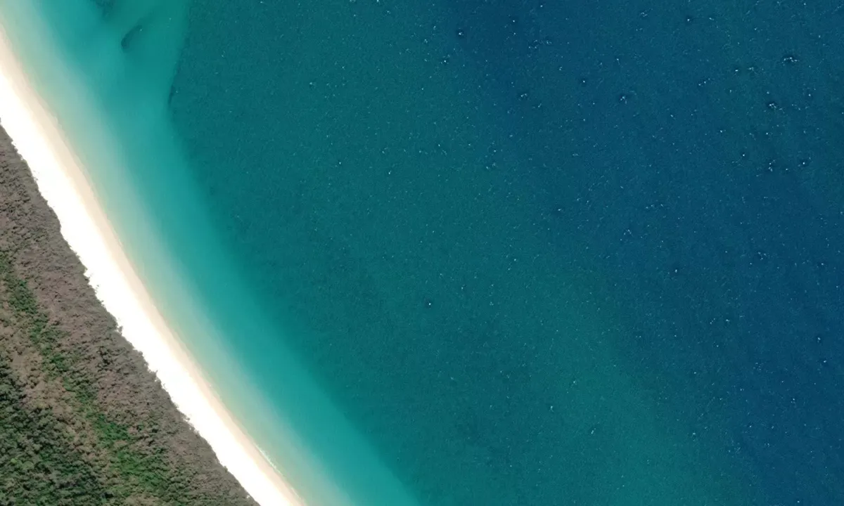 Flyfoto av Whitehaven Beach