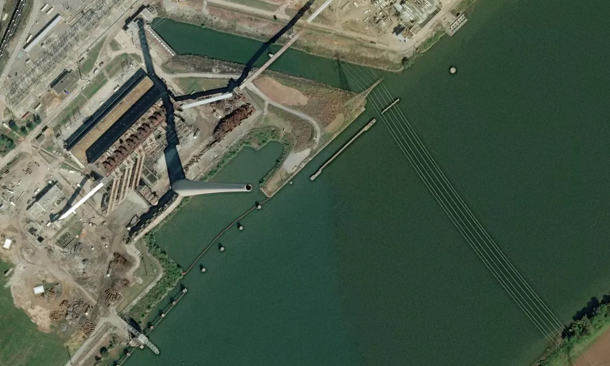 Satelite image of Widows Creek Lock