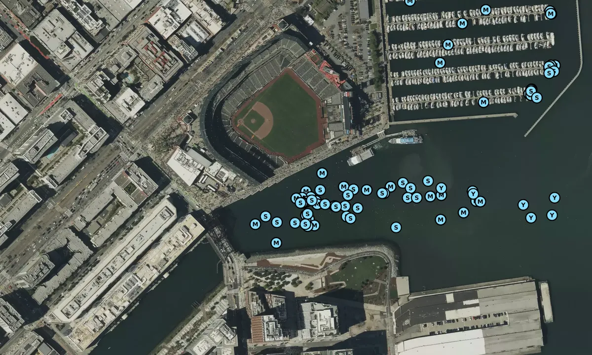 Satelite image of Willie McCovey Cove