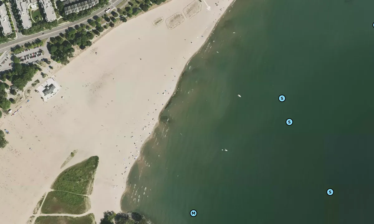 Satelite image of Woodbine Beach
