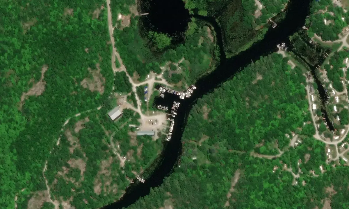 Satelite image of Woods Landing Marina