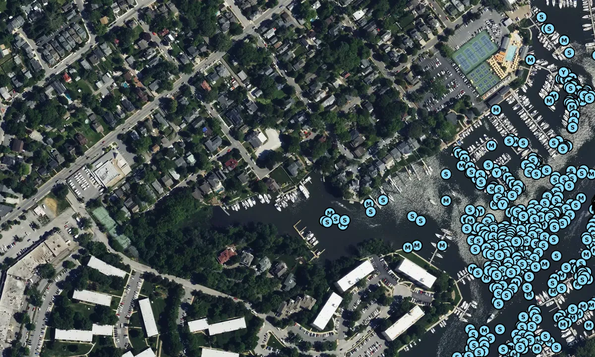 Satelite image of Woodsback Marina