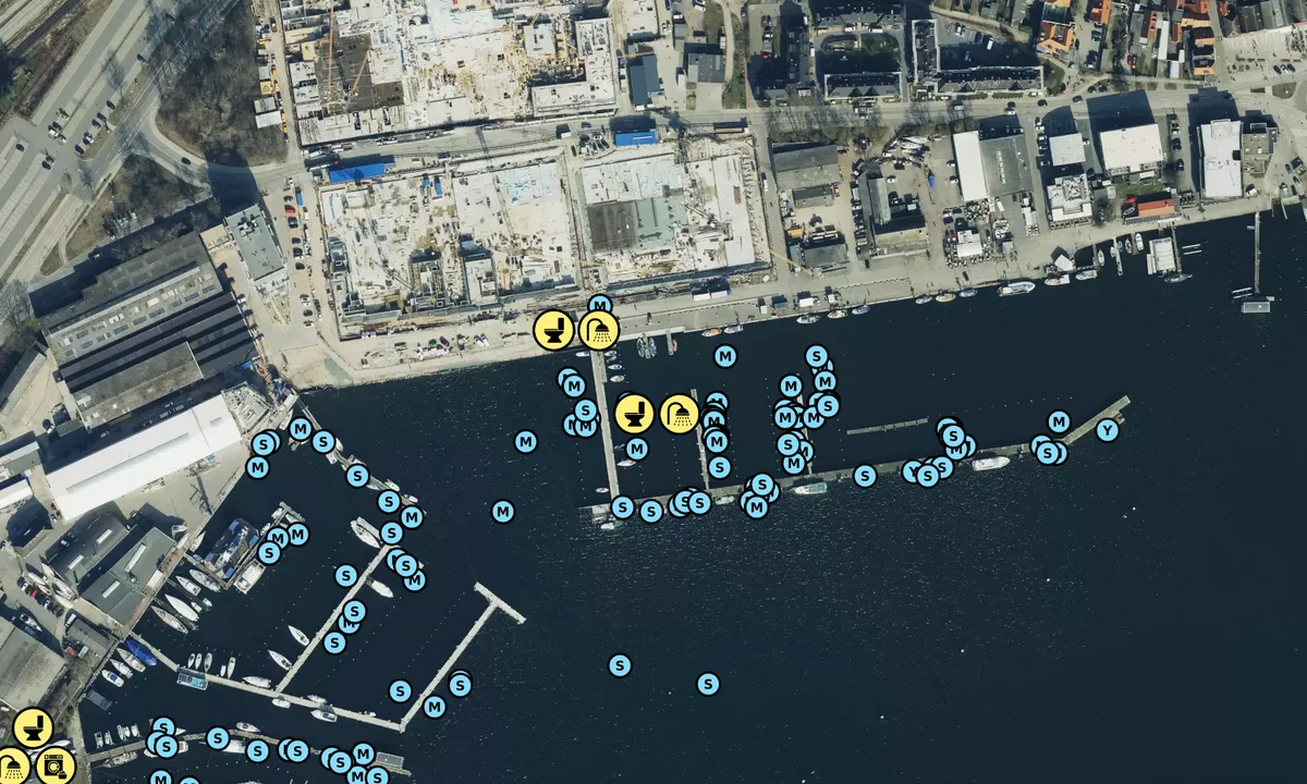 Satelite image of Yacht Club fishing port of Travemünde