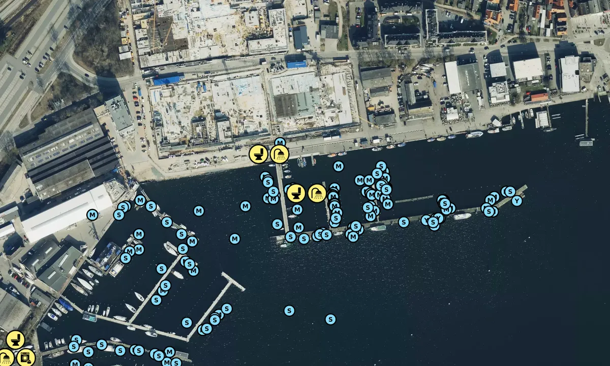 Satelite image of Yacht Club fishing port of Travemünde