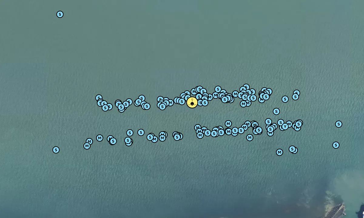 Satelite image of Yarmouth Outer visitor moorings
