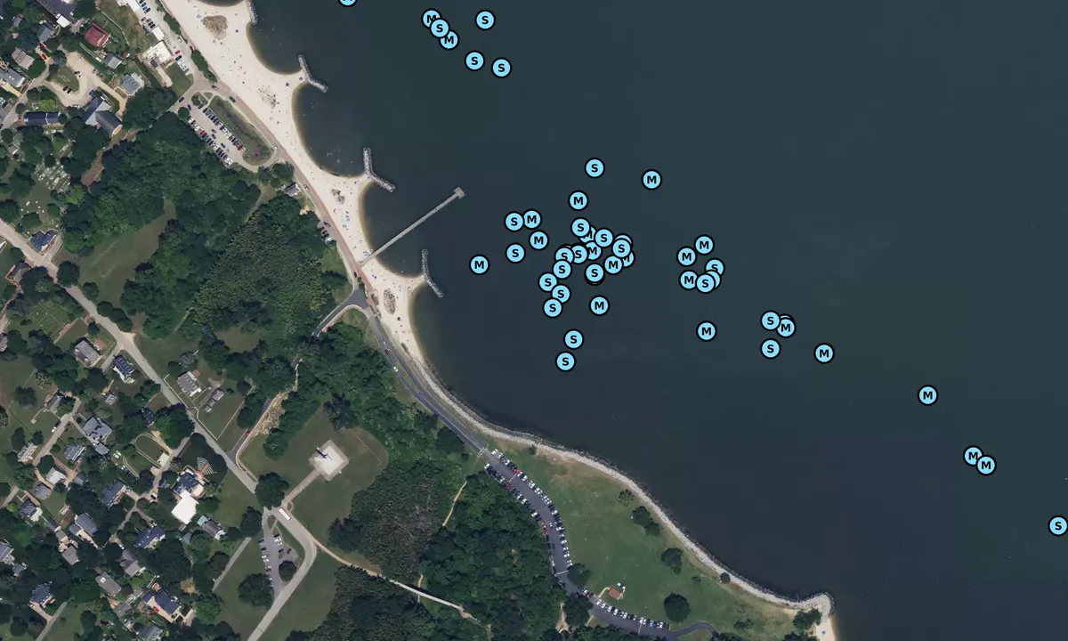Satelite image of Yorktown Beaches