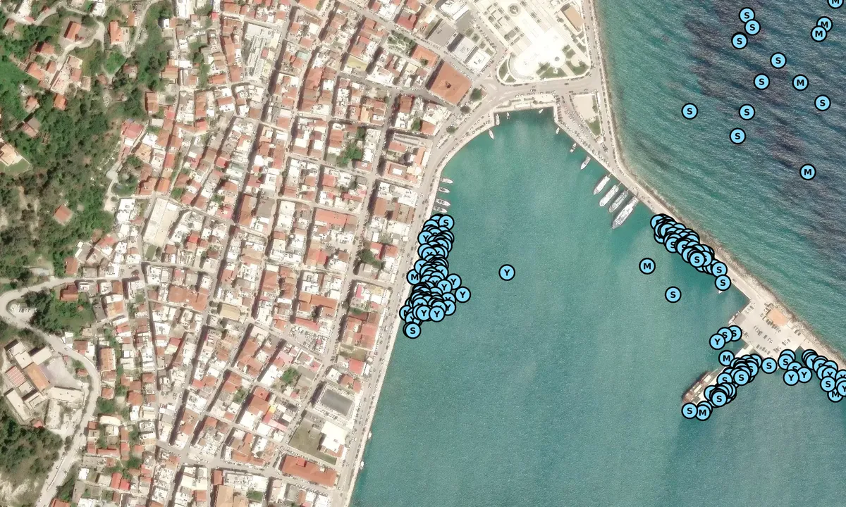 Satelite image of Zante town quay
