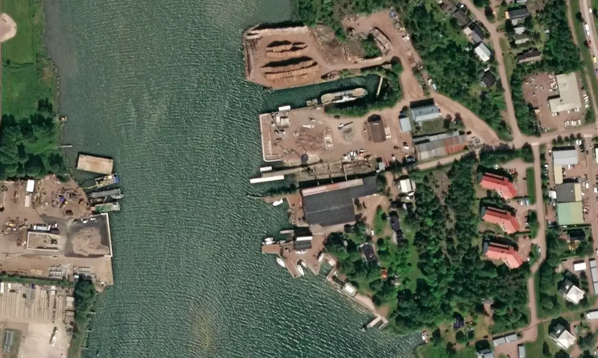 Flyfoto av Zetterströms Mek. Verkstad and Slip